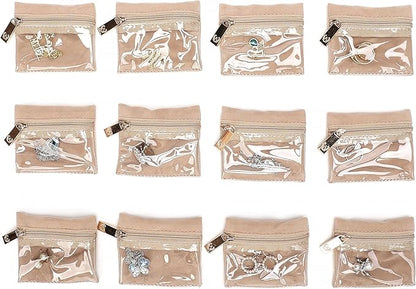 Angelina's Palace Jewelry Organizer Case Bridesmaid Gifts Travel Bag Vegan Leather Box for Necklace Earring Bracelet Ring(soft pink)