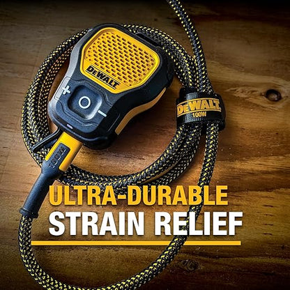 DEWALT Heavy Duty 100W USB C Cable, Jobsite 100 Watt USB C Cable, High Speed Type-C to Type-C, Fast Charge PD USBC Fast Charging Cord for iPhone 17/16/15 Plus Pro Max MacBook iPad Samsung Galaxy, 4 ft