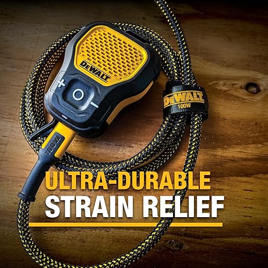 DEWALT Heavy Duty 100W USB C Cable, Jobsite 100 Watt USB C Cable, High Speed Type-C to Type-C, Fast Charge PD USBC Fast Charging Cord for iPhone 17/16/15 Plus Pro Max MacBook iPad Samsung Galaxy, 6 ft