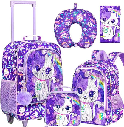 KLFVB Kids Luggage for Boys Girls, Cute Rolling Wheels Suitcase for Toddler, Children Travel Carry on Suitcase