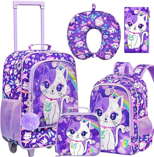 KLFVB Kids Luggage for Boys Girls, Cute Rolling Wheels Suitcase for Toddler, Children Travel Carry on Suitcase