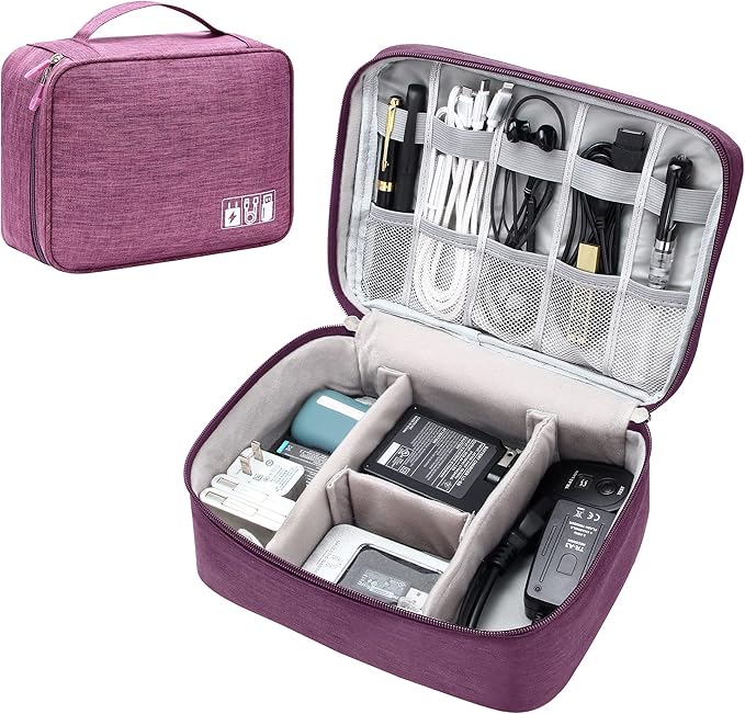 SELLYFELLY Electronics Organizer Travel Universal Cable Organizer Bag Waterproof Electronics Accessories Storage Cases for Cable, Charger, Phone, USB, SD Card, Hard Drives, Power Bank, Cords