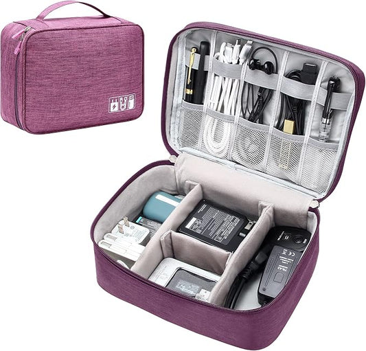 SELLYFELLY Electronics Organizer Travel Universal Cable Organizer Bag Waterproof Electronics Accessories Storage Cases for Cable, Charger, Phone, USB, SD Card, Hard Drives, Power Bank, Cords