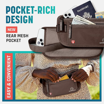 Hidden Money Belt for Travel for Men, Waist Wallet Anti Theft, RFID Passport Holder For Travel Men Or Women, Money Pouch, RFID Passport Holder