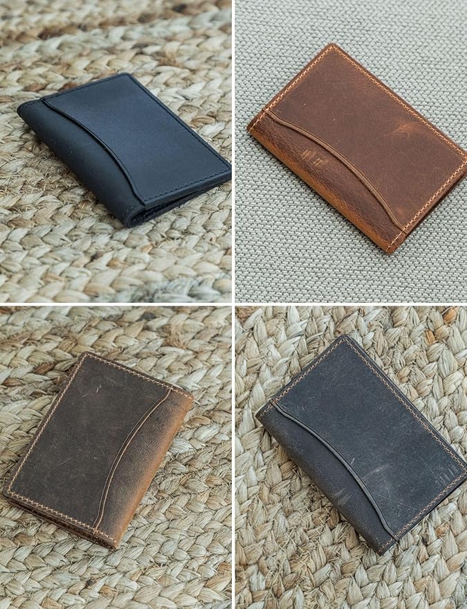 Handcrafted Genuine Leather Wallets, Minimalist Cardholders, and Passport Covers, Handmade Gift