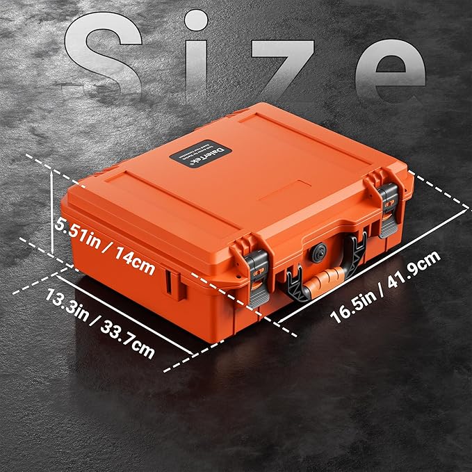 DAIERTEK Starlink Mini Case Travel, Starlink Mini Carrying Hard Case with Precision Cut Foam, Waterproof, Portable, Orange, for Travel, Camp