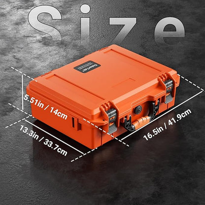 DAIERTEK Starlink Mini Case Travel, Starlink Mini Carrying Hard Case with Precision Cut Foam, Waterproof, Portable, Orange, for Travel, Camp