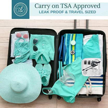 14 Pcs Travel Skincare Containers Set-TSA Approved Toiletry Bag & Glass Travel Bottles for Toiletries Pump, Spray & Dropper Bottles Travel Size Containers for Foundation, Serum Moisturizer Oil & Cream