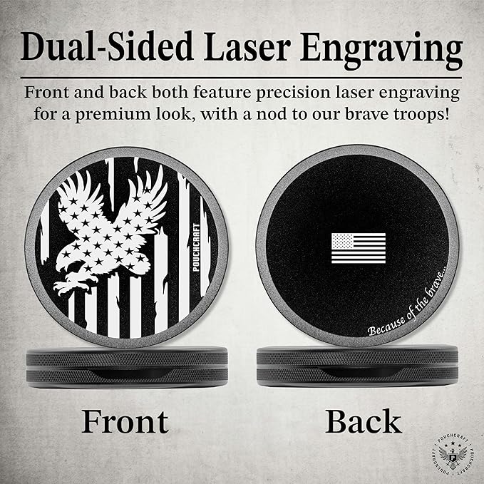 Metal Pouch Can | Metal Container | Slim EDC Pocket Tin | Airtight & Moisture-Resistant | Compact Daily Organizer | Pill Case & Travel Tin | Father’s Day Gift for Dad | (American Flag, Black, Slim)