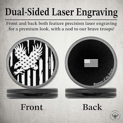 Metal Pouch Can | Metal Container | Slim EDC Pocket Tin | Airtight & Moisture-Resistant | Compact Daily Organizer | Pill Case & Travel Tin | Father’s Day Gift for Dad | (American Flag, Black, Slim)