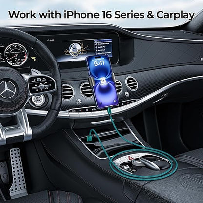 Basesailor USB Type C Charger Cable 10FT 2Pack,Nylon Charging Cord for iPhone 17 16 Pro Max,Samsung Galaxy Z Fold 5,Note 20,Tab S9 S10 S10E 10E FE S25 S24 Plus Ultra,A55 A54,Google Pixel 8 7 6