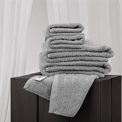 Tens Towels Pack of 8 Towels Set, 2 Extra Large Bath, 2 Hand, 4 Washcloths, 100% Cotton, Lighter Weight, Quicker to Dry, Super Absorbent, Perfect for Bathroom, Cool Grey
