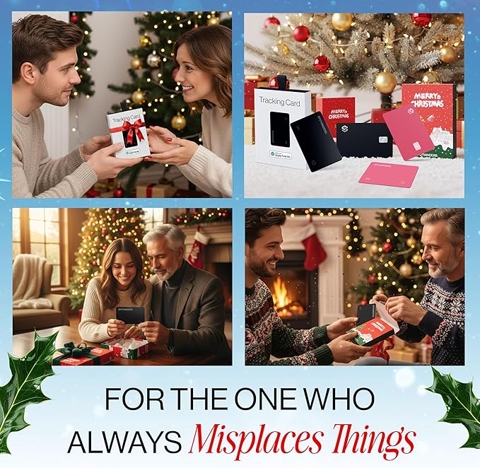 SPOTMINDERS Apple MFi Certified Credit Card Wallet Tracker PRO (iOS Only) Works with Apple Find My Rechargeable Tracking Card Gifts for Women IP68 0.07in Slim iPhone Item Finder for Luggage Tags Purse