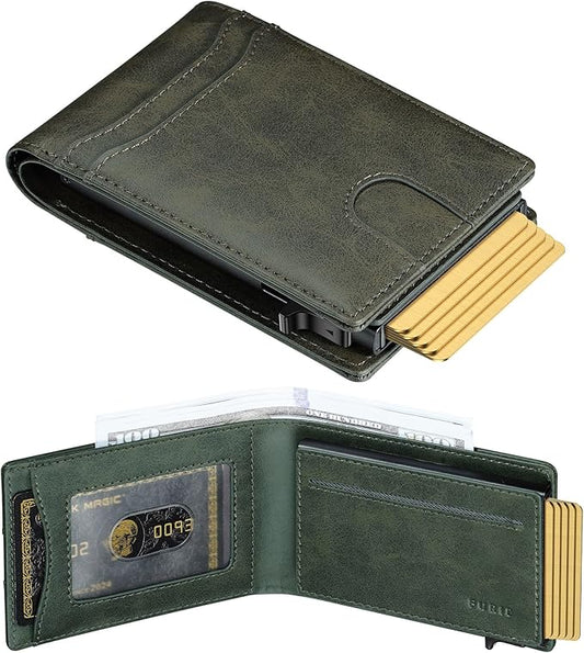furid Card Wallet For Men Slim: Smart Rfid Minimalist Front Pocket Pop Up Wallet with ID Window - Stocking Stuffers Gifts Boxed for Husband Father at Birthday Anniversary