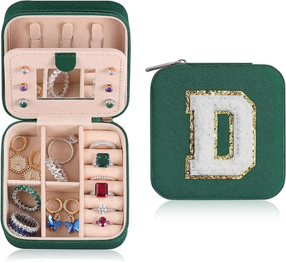 Parima Birthday Gifts for Women Friendship - Personalized Initial D Jewelry Box, Friends | Travel Essentials Small Box| Box Girls, Green