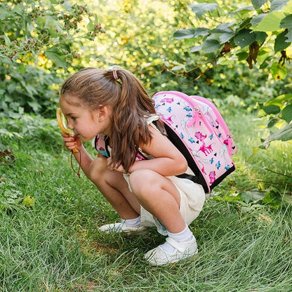 Wildkin JumpOff Jo 12-inch Kids Backpack – Lightweight, Durable Toddler Bag - Pink Dino