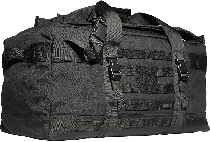 5.11 Tactical Duffel Bag Backpack for Travel, Waterproof, Large Rush LBD Lima 56L, Black, Style 56294ABR