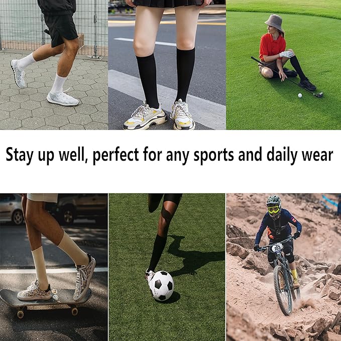 Bestjybt 3 Pairs Compression Socks for Women & Men Circulation 15-20 mmHg Support Socks for Athletic Running Cycling