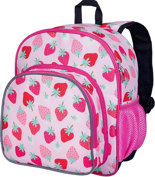 Wildkin 12-inch Kids Backpack – Padded, Adjustable, Ideal for Daycare & Travel - Strawberry Patch
