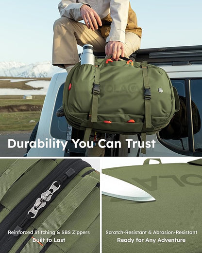 Tolaccea Travel Laptop Backpack for Men Women, 40L-50L Expandable Carry On Backpack with Wet Dry Compartment, TSA Approved Daypack Fits 16 Inch Laptop, Convertible Rucksack Duffel Bag for Work Travel