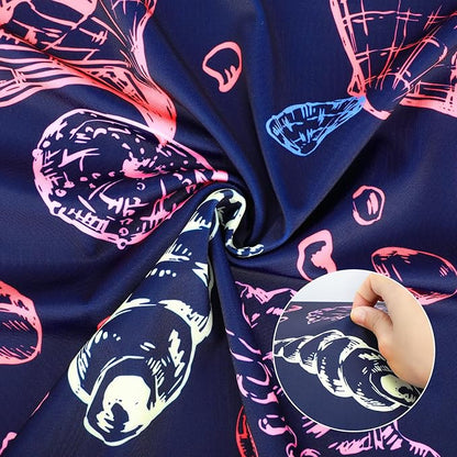 Travel Luggage Cover Protector Stretchy Washable Suitcase Cover With Zippers For 27-30 Inch Luggage (L, Blue, Seashell)