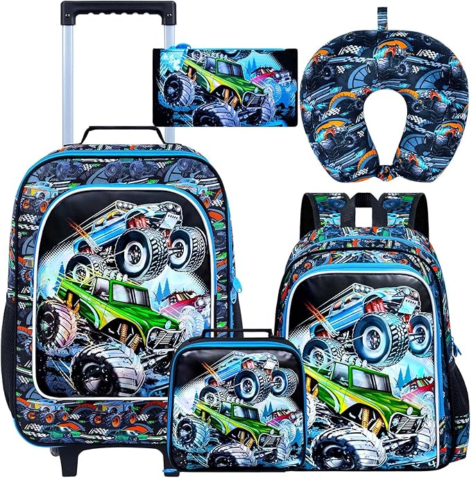 Kids Luggage for Boys and Girls, Cute Dinosaur Unicorn Rolling Wheels Suitcase for Toddler Children