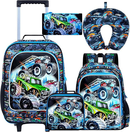 Kids Luggage for Boys and Girls, Cute Dinosaur Unicorn Rolling Wheels Suitcase for Toddler Children