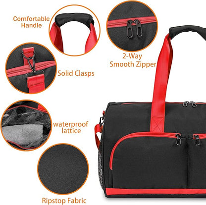 Kuston Sports Gym Bag with Shoes Compartment &Wet Pocket Gym Duffel Bag Overnight Bag for Men and Women