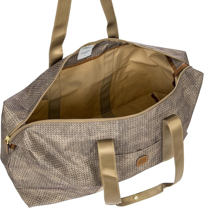 Bric's X-Travel Deluxe Duffle for Men and Women - Lightweight Overnight Carry On Travel Luggage with Tuscan Leather Trim and Sleeve Attachment - Water-Resistant Weekender or Gym-Ready Duffel