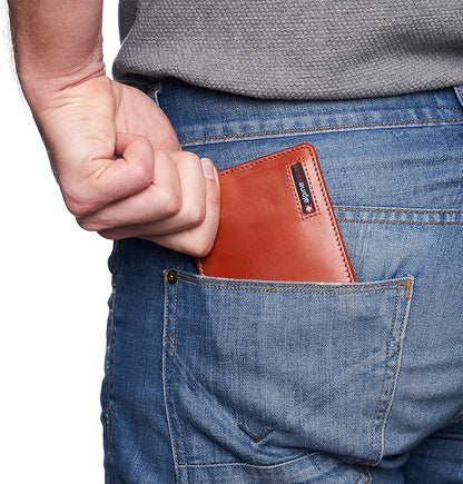 Alpine Swiss Mens Wallet for Men | RFID Protected Leather Mens Wallet | Spencer Bifold with Divided Bill Section | Gift Box | 2 ID Windows | 14 Card & Storage Pockets for Organization