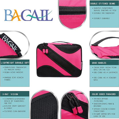 BAGAIL 6 Set Packing Cubes,Travel Luggage Packing Organizers