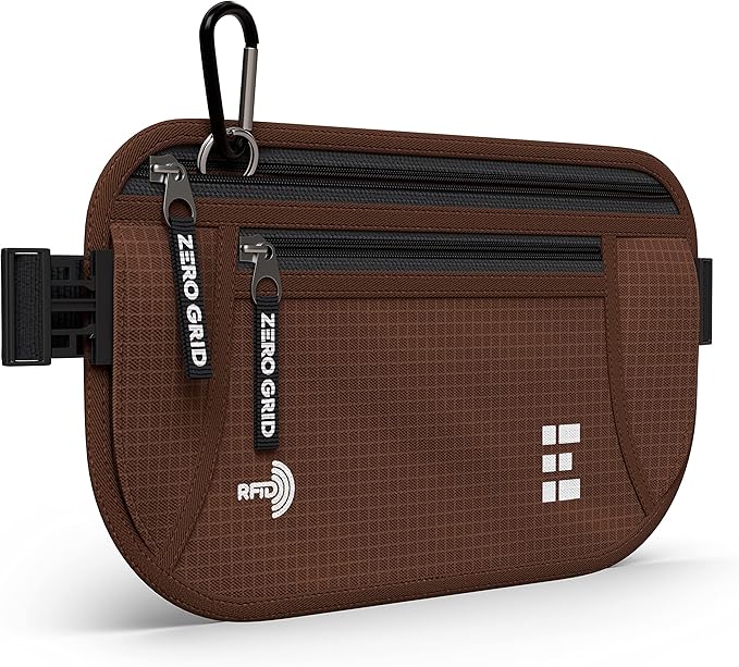 Money Belt for Secure Travel - RFID Blocking Slim Passport Holder - Hidden Waist Pouch for Cash, Credit Cards, Documents - Concealable Under Clothes, Water-Resistant Slim Fanny Pack for Men and Women