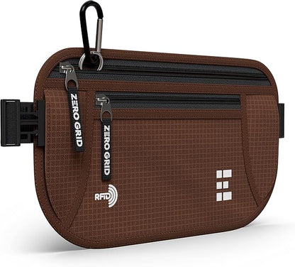 Money Belt for Secure Travel - RFID Blocking Slim Passport Holder - Hidden Waist Pouch for Cash, Credit Cards, Documents - Concealable Under Clothes, Water-Resistant Slim Fanny Pack for Men and Women