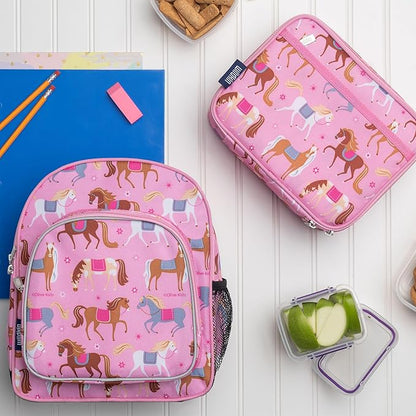 Wildkin 12-inch Kids Backpack – Padded, Adjustable, Ideal for Daycare & Travel - Horses