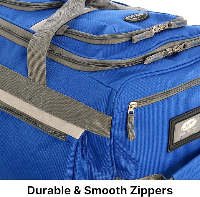Olympia U.S.A. 29 inch Jumbo Size 8 Pockets Wheeled Rolling Duffel Bag Water Resistant Luggage Lightweight Travel Suitcase with Retractable Handle