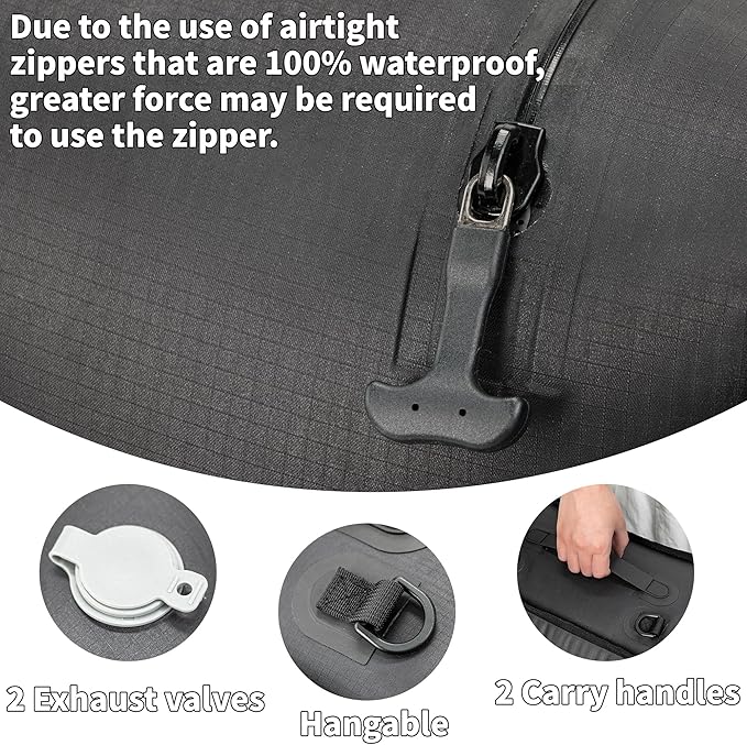 Compression Packing Cubes for Travel, Vacuum Bags for Business Trip, Professional IP67 Reusable Packing Cubes for 20 inch Suitcases, Organizer Bags for Luggage for Women & Men(1 PACK, No Pump)