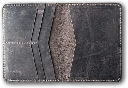 PEGAI Personalized Leather, Passport Holder For Travel | Handmade Passport Wallet Cover Case | Travel Document Holder, Passport Cover for Men, Women, and Family | Pike (Rock Grey)