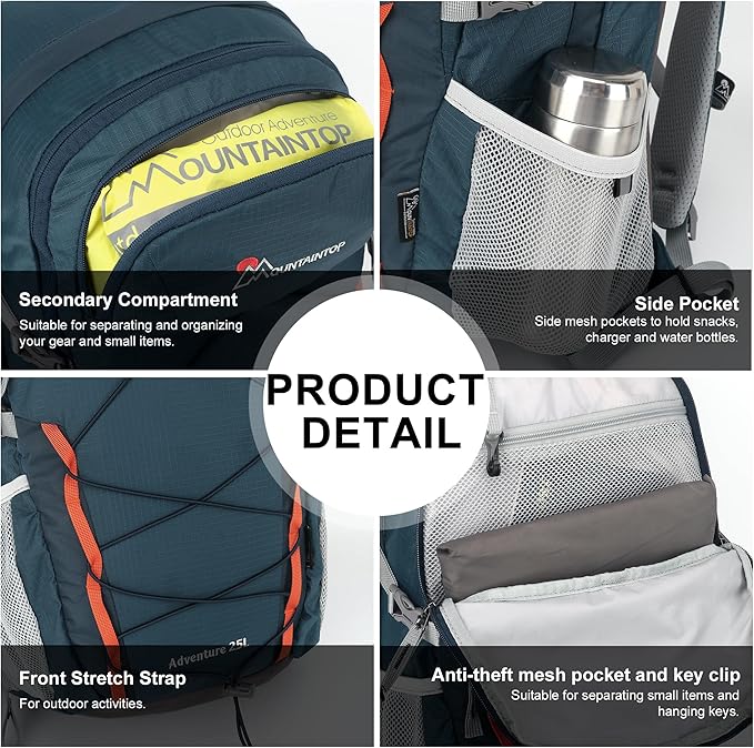 MOUNTAINTOP 25L/40L Hiking Backpack,Lightweight Travel Backpack for Men Women Outdoor Backpacking, Camping