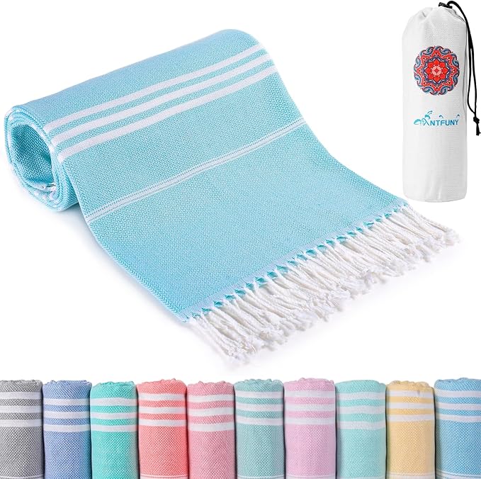 Antfuny Table Runner Boho Rustic, Turkish Beach Towel, Quick Dry, Sand Free, Extra Large Bath Towel, Lightweight for Adult Pool, Beach, Travel, Sandproof, Cute Compact Men Women Birthday Gifts