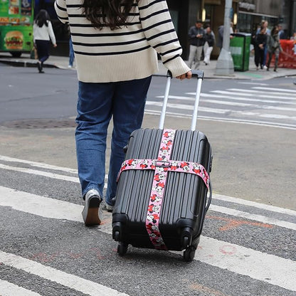 Disney Minnie Mouse Luggage Strap 2-Piece Set Officially Licensed, Adjustable Luggage Straps from 30'' to 72''