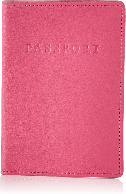 Royce Leather RFID Blocking Passport Travel Document Organizer in Leather, Pink 2, One Size