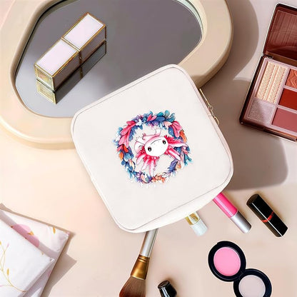 Axolotl Mini Makeup Bag, Axolotl Gift For Women Girls, Cute Portable Zipper Pouch Cosmetic Bag For Teen Girls Kids, Small Storage Bag For Sanitary Pad, Period napkin bag!