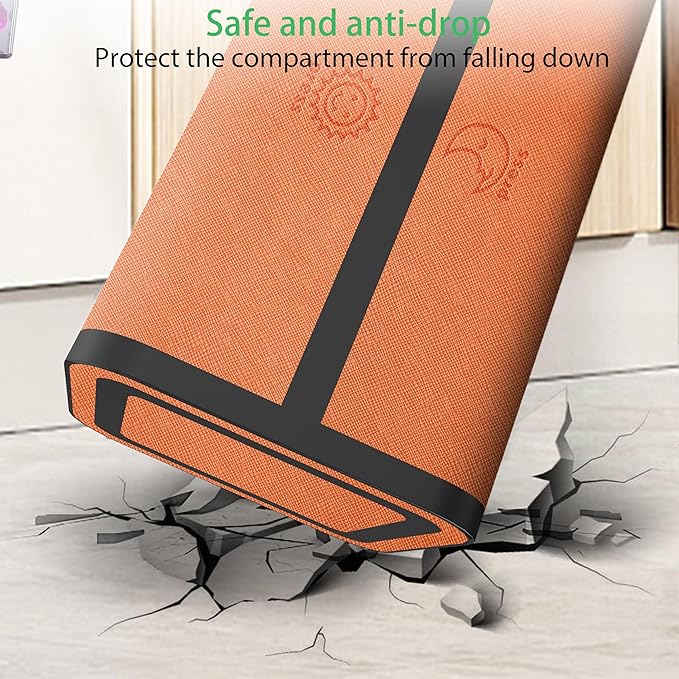 7-Day AM/PM Pill Organizer with Scratch-Resistant Leather Case - Portable Weekly Travel Medicine Box with Detachable Daily Pods & Privacy Design (Bright Orange)