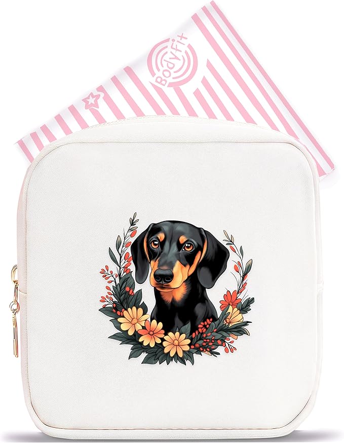 Dachshund Mini Makeup Bag, Dachshund Gift For Women Girls, Cute Portable Zipper Pouch Cosmetic Bag For Teen Girls Kids, Small Storage Bag For Sanitary Pad, Period napkin bag!