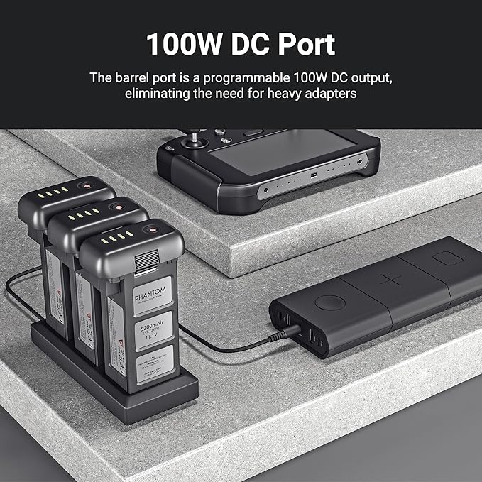 Omnicharge Omni 30C+ 25,400mAh/94Wh Professional Premium Portable Power Bank with 100W USB-C/DC/USB-A, Portable Charger with 3X Flexible Wireless Charging Plates for iPhone/airpods/iwatch