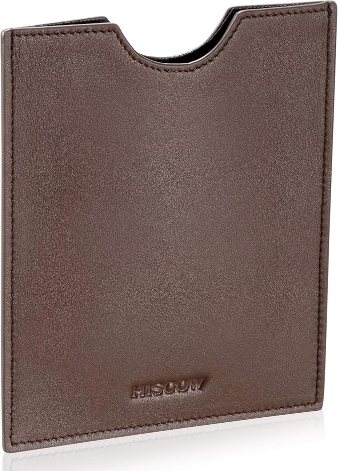 HISCOW Minimalist Passport Sleeve - Italian Calfskin (Brown)