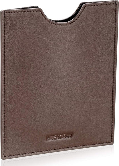 HISCOW Minimalist Passport Sleeve - Italian Calfskin (Brown)