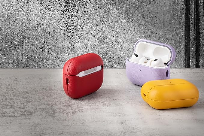 AirPods Pro 2nd Generation Leather Case (Not for AirPods Pro 1st Gen), Lopie Handmade AirPods Pro 2 Leather Case Cover, Protective Case Fully-Wrapped with Lambskin Leather - Retail Packaging - Brown