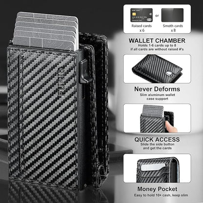 furid Card Wallet For Men Slim: Smart Wallet - Rfid Minimalist Front Pocket with ID Window Pop Up Wallet Gift For Male