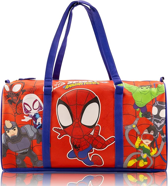 Marvel Spidey and His Amazing Friends Mini Duffle Bag for Kids | Marvel Travel Bag with Superhero Print | Lightweight Overnight Bag with Shoulder Strap | Ages 3+